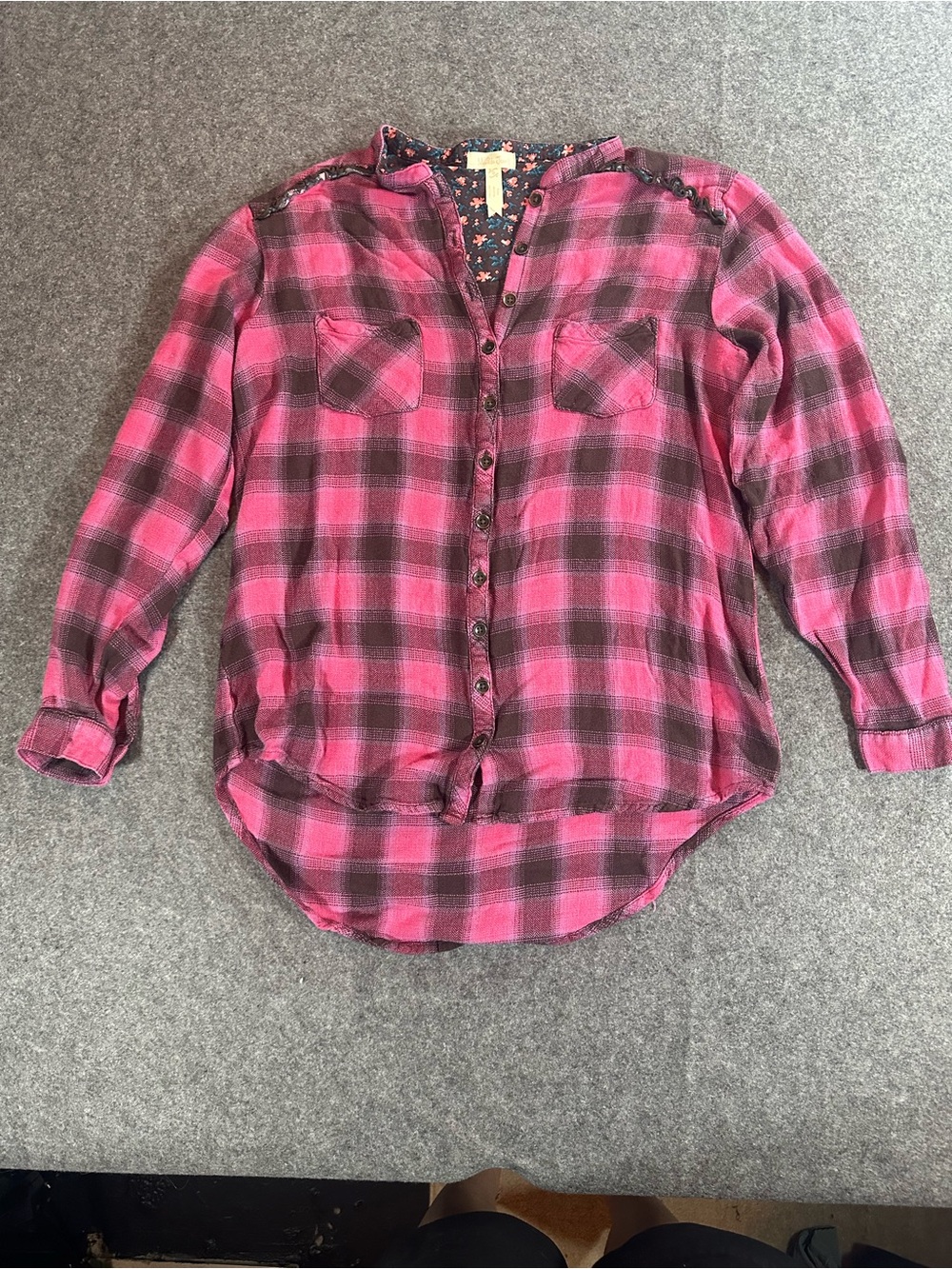 Matilda Jane Pink Plaid Button Top